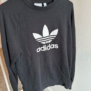 Adidas Black and White Sweatshirt with Trefoil Logo